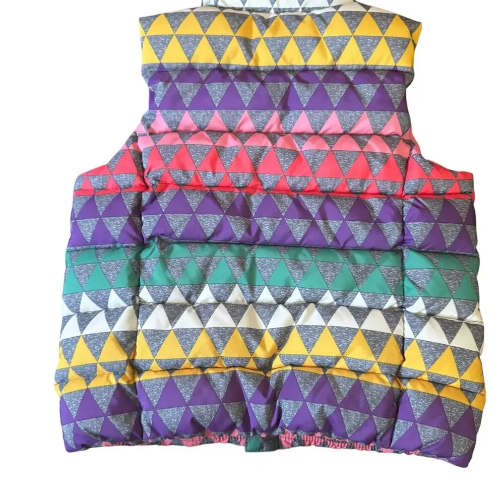 Baby GAP Quilted Puffer Vest Colorful Graphic Pattern Funnel Neck Full 4 Years